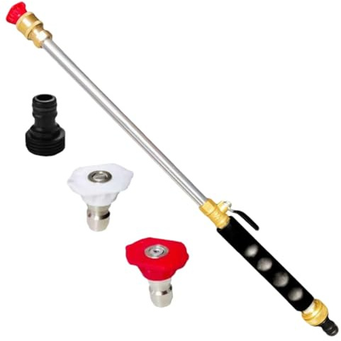 Idropulitrice per tubo da giardino - Spruzzatore d'acqua ad alta pressione, bacchetta idropulitrice per tubo da giardino, bacchetta idropulitrice con 2 ugelli per tubo, modalità multiple di spruzzo