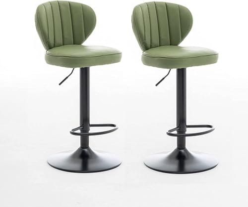 DZYHFCO Modernes Barhocker-Set, Thekenhöhe, Esszimmerstühle, moderner Stil, 2er-Set, Barhocker, Höhe, Drehhocker, 360 Grad drehbarer Sitz, Thekenhöhe, Hocker (Grün 1)