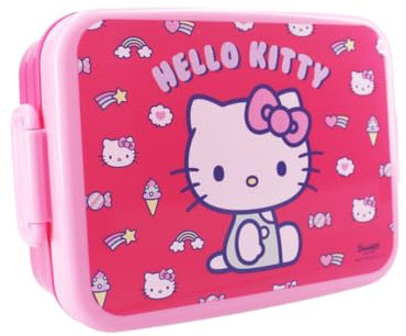 My sweety pop - Boîte à goûter Hello Kitty - Lunch box - Pour enfant - Crèche - Maternelle - Ecole - Vacances - Repas - 16 cm - Idée Cadeau (Hello Kitty - Rose)
