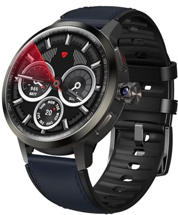 Rainbuvvy Orologio intelligente 4G SL8541E Quad Core 2GB 16GB Fotocamera rotante da uomo orologio 1.75 AMOLED schermo grande Android 8.1 Smartwatch 1520mAh WiFi Bluetooth GPS orologio sportivo (Blu)