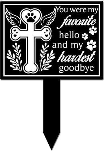 GLOBLELAND Piquet de Jardin Rectangulaire en Forme D'Os pour Animaux de Compagnie Plaque Commémorative pour Cimetière Piquet de Tombe en Acrylique Piquet de Jardin de Sympathie Étanche pour Cimetière