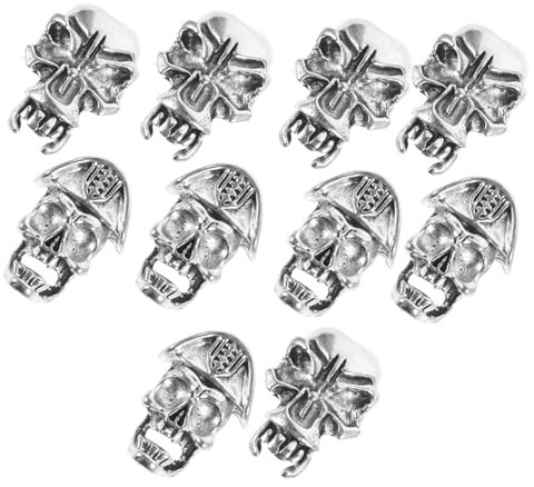 Healeved 10 Stück Haarperlen Zopf Haarmanschetten Legierung Retro Antik Für Dreadlocks Bart Haarschmuck Unisex Frisuren Cosplay Zubehör