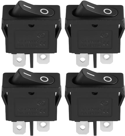 eMagTech 4 Pi¨¨ces Interrupteur ¨¤ Bascule 2 Positions 2 Broches 19 X 7 Mm 250 V CA 6 A KCD1 Compatible avec Fiches Plates de 4,8 Mm