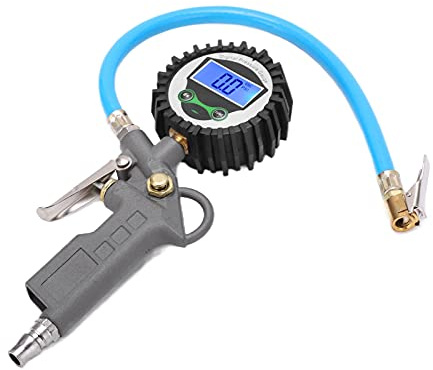 TIKATARER Däcktrycksmätare, Digitalt Däck Inflator Tryckmätare Däck Inflator Universal Lufttrycksmätare för Bakgrundsbelysning 0-230psi Zinklegeringsmätare Luftkompressorverktyg
