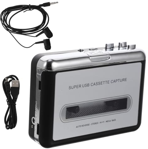 SOIMISS Tragbarer USB Kassettenkonverter ohne Batterie Hochwertiger Tape zu Player Kompakter Flexibler Cassette Converter für Digitale Musikwiedergabe und Persönliche Audiokonvertierung