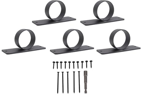 Oreilet Lot de 5 Supports de Corde Décoratifs en Acier Inoxydable avec Vis, pour Corde de Chanvre, Clôture, Escalier, Terrasse, Garde-corps, Support Mural, Crochet de Plafond