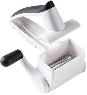 Hand Crank Cheese Grater Rotary Parmesan Shredders with Fine and Coarse Drums for Hard Chocolate Nut Restaurant Grinder