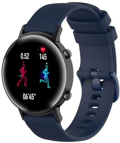 GoodZwetch 20 mm ersättningsarmband för Garmin Forerunner 165/168/158/245/645/55/Vivoactive 6/5/3 Music för Garmin Approach S50/S42/S40/S12 armband, mjukt klockarmband sportklocka armband