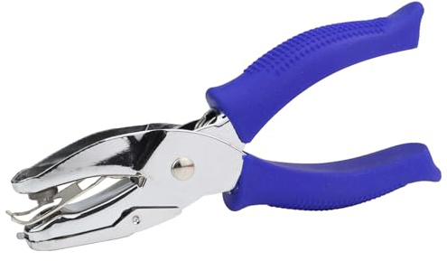 Aacehlh Single Hole Punch,1/4 Inch Diameter of Flower Shape Hole,Handheld Paper Hole Puncher with Blue Soft Grip Handle for Binder, Scrapbooking, Cards, Paper Crafts (Flower Hole)