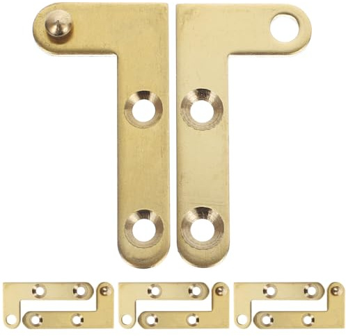 VILLFUL 4 set Cerniere Nascoste in Rame con Perno Rotante per Porte in Legno Alluminio e Sportelli Armadio Struttura Robusta e Superficie Liscia Antirumore