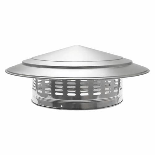 Roof Chimney Cowl, Flue Pipe Cover Cap, Stainless Steel Mesh Protector, Vent Top Cap for Preventing Rain, Dust, Debris, Snow(250mm / 9.84in)