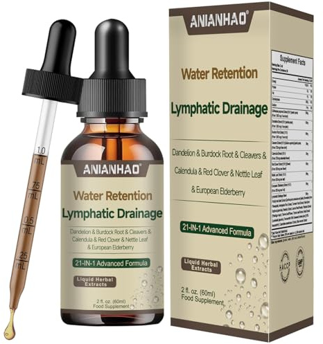 Lymphatic Drainage Drops, Water Detox, Water Balance Support, Lymphatic Drainage Supplement Promotes The Efficient Drainage of The Lymphatic System to Promote Overall Health, 60ml