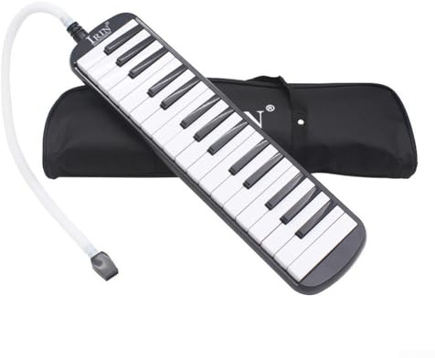 Melodica-Tastatur mit 32 Tasten, für Musikstudenten geeignet, mit weichem Blasrohr und Tragetasche, tragbares Design zum Lernen und Spielen für Musik überall (schwarz)