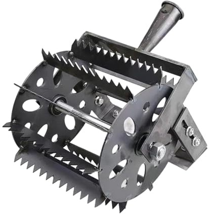 perfk Desmalezadora rotativa, aireador de césped, de jardinería, cultivador manual, herramienta de jardinería resistente, eliminador de malezas para