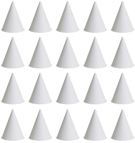 COMPUKAS Vasos de Papel Cónicos Desechables 3.7 Oz, 250 Unidades, Color Blanco, Ideales para Bebidas y Fiestas, Contenedor de Agua Práctico y Biodegradable