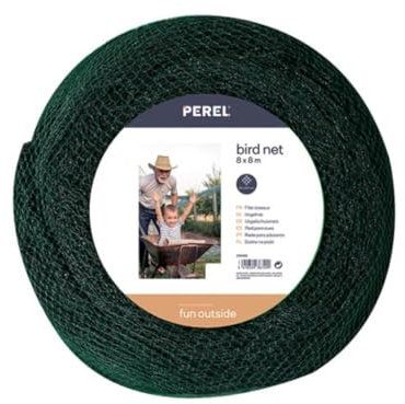 Perel Filet Anti-Oiseaux, Polyester, Maillage 2 cm², 8 x 8 m, Vert