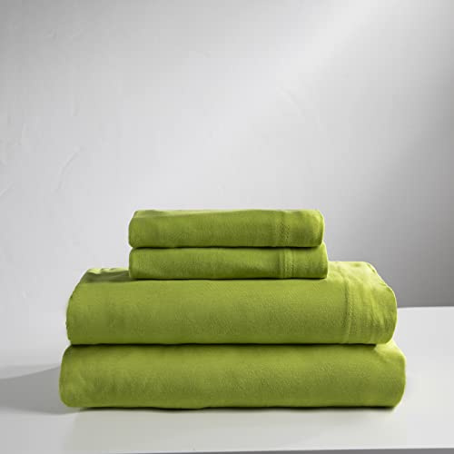 Baltic Linen: Jersey Cotton Sheet Set, 100% Cotton, 140 GSM, No Piling, Breathable, Cozy Comfort (Cal King, Lime)