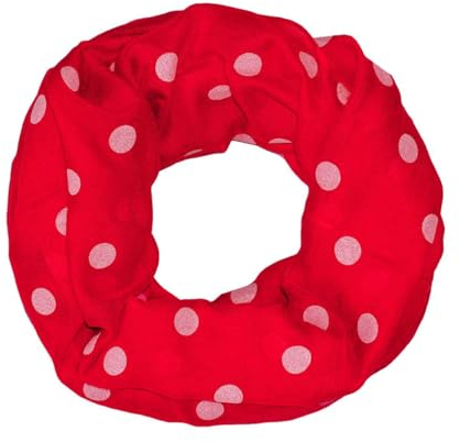 Soul-Cats Loopschal Tuch Loop Schal Rundschal Halstuch XXL punkte, Farbe: rot