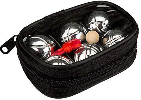 Get & Go Petanque Mini Jeu de Boules Chromé/Noir Taille Unique