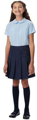 French Toast Girls Adjustable Waist Pleated-Front Two-Tab Scooter, Navy, 12