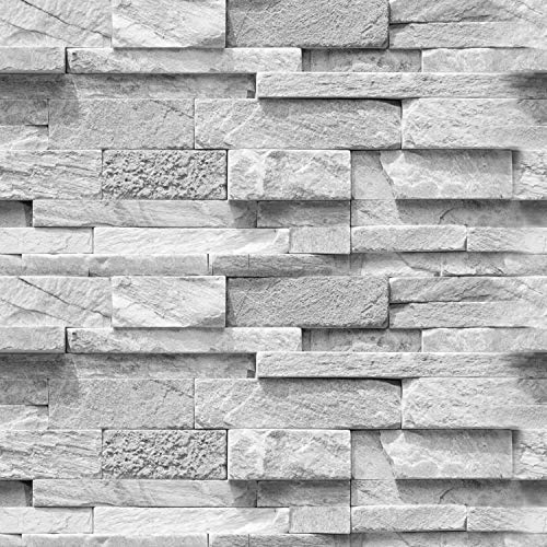 murando - Papier Peint Adhesif Mural, Sticker Mural, Effet Pierre 3D, 10 m | Pose Facile sans Colle, Fabrication EU, Tapisserie Murales, Papiers Peints Panoramique, Poster Mural, Décoration Moderne
