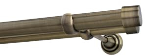 Sento 25/16mm Gardinenstange Vorhangstange Metall Wandmontage Messing Antik 280 cm Albana