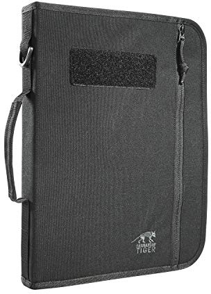 Tasmanian Tiger TT File Server MKII Din A4 Ringordner Schreibmappe, Organizer Dokumenten-Tasche mit integr. Ringordner & Klemmbrett (Schwarz)