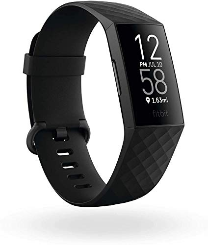Bracelet d'activité Fitbit Charge 4 pour la santé et le sport avec GPS, suivi de la natation et jusqu'à 7 jours d'autonomie de batterie, Noir