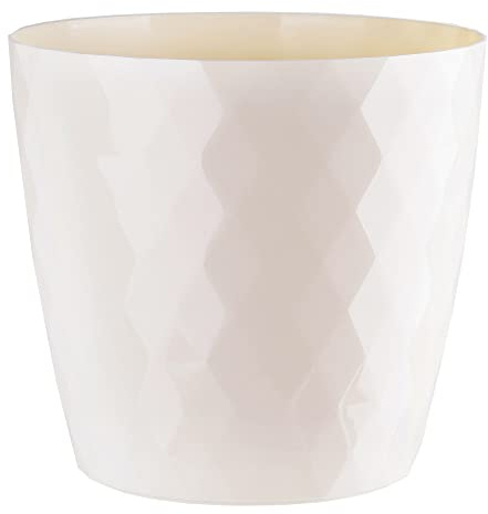 KORAD Cristal Indoor Flower Pot Covers without Drainage Holes | Round Plastic Plant Pots Container for All Houseplants | 9 Modern Colours & 7 Sizes- (Cream, Ø 30 cm (11.81 inch))