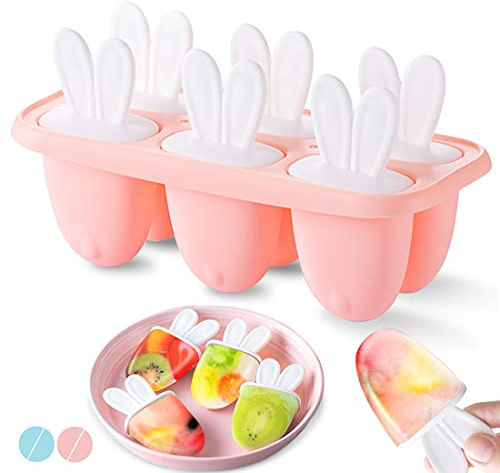 Eisformen am Stiel Mini, 6 Formen Wiederverwendbar, Popsicle Formen Set für Kinder, EIS Selber Machen