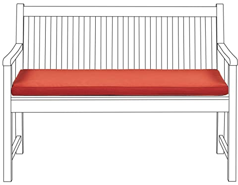 Beliani Moderne Auflage für Gartenbank 120cm rot mit Befestigungsband Vivara