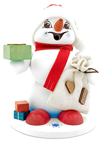 Kuhnert - Erzgebirgische Holzkunst Räuchermann Räucherfigur Schneemann 19cm - Weihnachtsmann