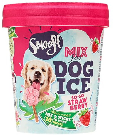Smoofl friandises pour Chien: Glace à l'eau - Friandise rafraichissante pour Chien végan et sans additives - prêt en 60 Secondes – Goût Fraise