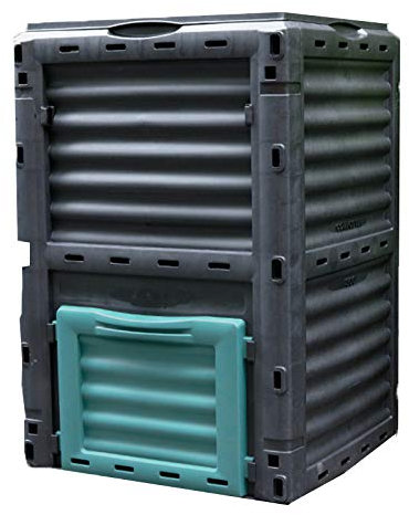 ZXNQ Compostiera da Giardino, 300L Composter da Esterno, Nero 81 * 60 * 60*CM