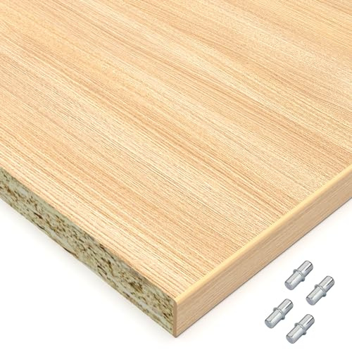 X57 Einlegeboden Regalboden Holzboden 19mm nach Wunschmaß max. 700mm breit x 600mm tief Zuschnitt Anfertigung 2mm Umleimer ABS Kante (Eiche)