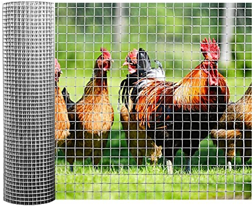 Artiz Maschendrahtgeflecht, Drahtgitter Drahtgewebe 1mm Drahtdurchmesser Feuerverzinktes Geschweißtes Gitter Für Gartenzäune Geflügelzuchtnetze Schutznetze Belüftung Schutzgitter