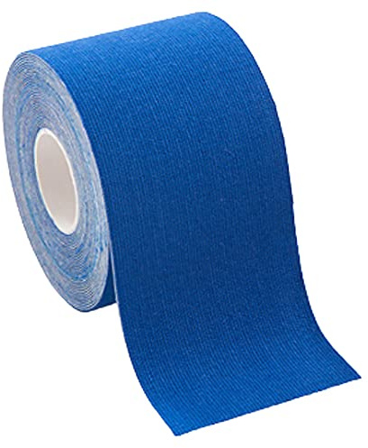 4 rouleaux de bande de kinésiologie élastique de soutien musculaire améliore la circulation sanguine, imperméable et sans latex pour l'exercice(bleu roi) 5 m