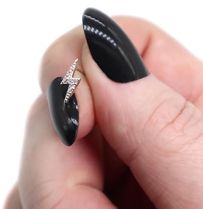 Blitz Ohrringe Silber 925, kleine Ohrstecker Blitz, Ohrstecker Zirkonia, Minimalistischer Schmuck, Geschenk für Frauen (1 OHRRING (SINGLE))