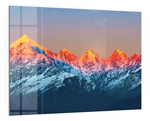 DEQORI Glas-Magnettafel | 120x90 cm groß | Motiv Panchchuli in Abendsonne | Memo-Board aus Glas | Magnetboard inkl. Magnete, Stift & Tuch für Küche & Büro | Tafel magnetisch & beschreibbar