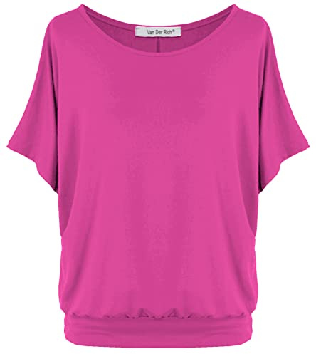 Van Der Rich ® - Camiseta Extragrande con Mangas de murciélago - Mujer