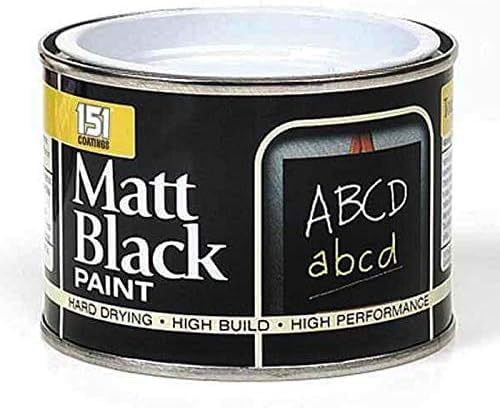 PEBBLE HUG 1x 180ml Black Matte Paint for Blackboard, Interior Furniture, Walls, Wood, Wardrobes, Doors, Tables, Chairs, Hard Drying, Hard Built, Easy To Use