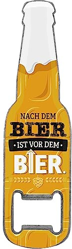 GRUSS & CO Flaschenöffner Motiv Nach dem Bier ist vor dem Bier | lustige Flaschenöffner mit Magnet | Männergeschenk, Partygeschenk | 48596