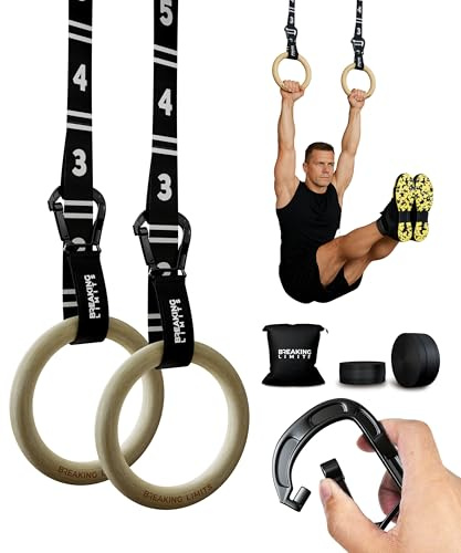 BREAKING LIMITS Anelli Calisthenics – Anelli da ginnastica – Anelli Palestra per Calistenica, Crossfit, Gym & Fitness