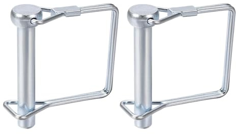 DTGN 2er Pack Wellenverriegelungsstift 8mm x 45mm DxL Karbonstahl Silberton | Vierkant-Anhängerkupplungsstift, Gut für landwirtschaftliche Anhänger Rasen