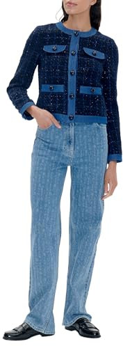 BAUM UND PFERDGARTEN Damen Beate Jacket Jacke, Blauer Bouclé, 6 (2er Pack)