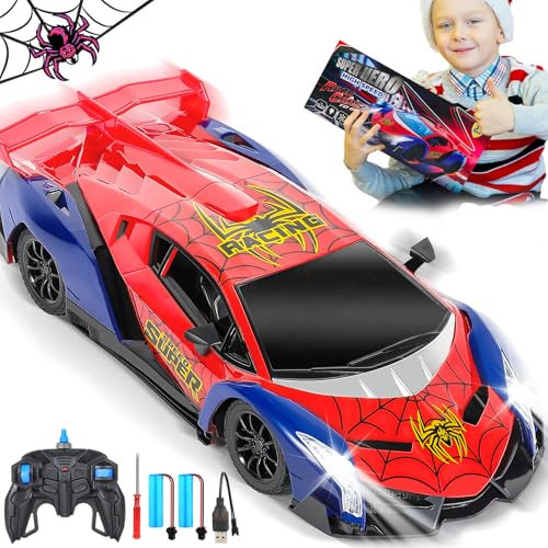 Calantre Spider Ferngesteuertes Auto, ferngesteuertes Auto Spielzeug für Jungen Kinder Hobby Rennauto Spielzeug mit Scheinwerfer, Geburtstagsgeschenk für 3 4 5 6 7 8 9 Jahre alte Jungen Mädchen