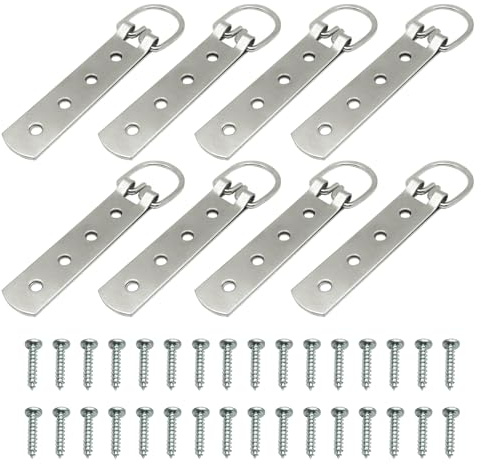 AINIUNIU 8 pezzi Ganci ad Anello a D Resistenti, Ganci per Cornici Cornice con Gancio a Triangolo, Ganci Appendi Quadri con Viti, per Dipinti, Opere D'arte, Quadro a Punto Croce