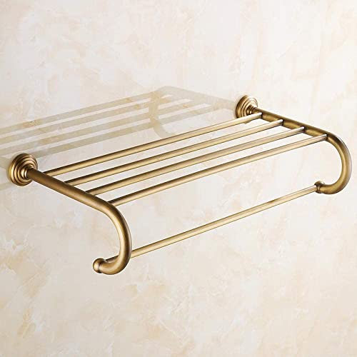MKAK Badezimmer-Accessoires Hotel Handtuchständer, Retro Single-Speicher-Handtuch-Rack Antike Messing-Handtuchhalter Kupferstangen-Rack Bad Handtuchstange