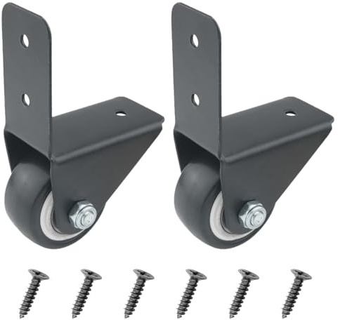 ITROLLE 2pcs Universal Right Angle Fixed Casters Plastic 1.5 inch Directional Wheel Black Luggage Wheel Replacement Trolley Bag Fixed Casters L-Shaped Plate Square Dance Speaker Casters Accessories