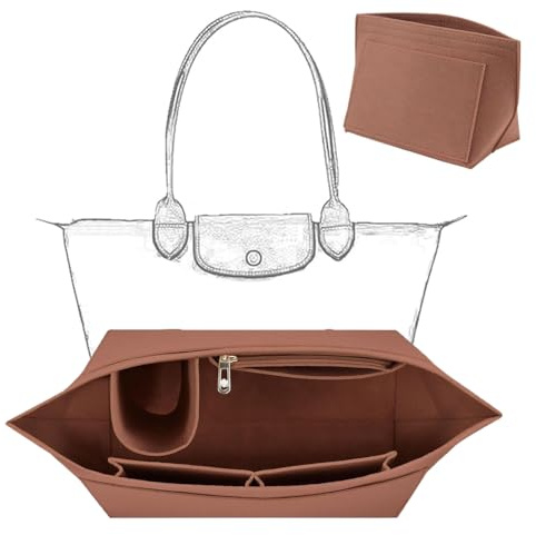 ZeiLaBang Kakadi Organizer für Longchamp Tasche,Multi-Pocket Felt Handbag Organizer für Longchamp Tasche,mit Multifunktionalen Taschen Großes Fassungsvermögen,Handtaschen Inlet